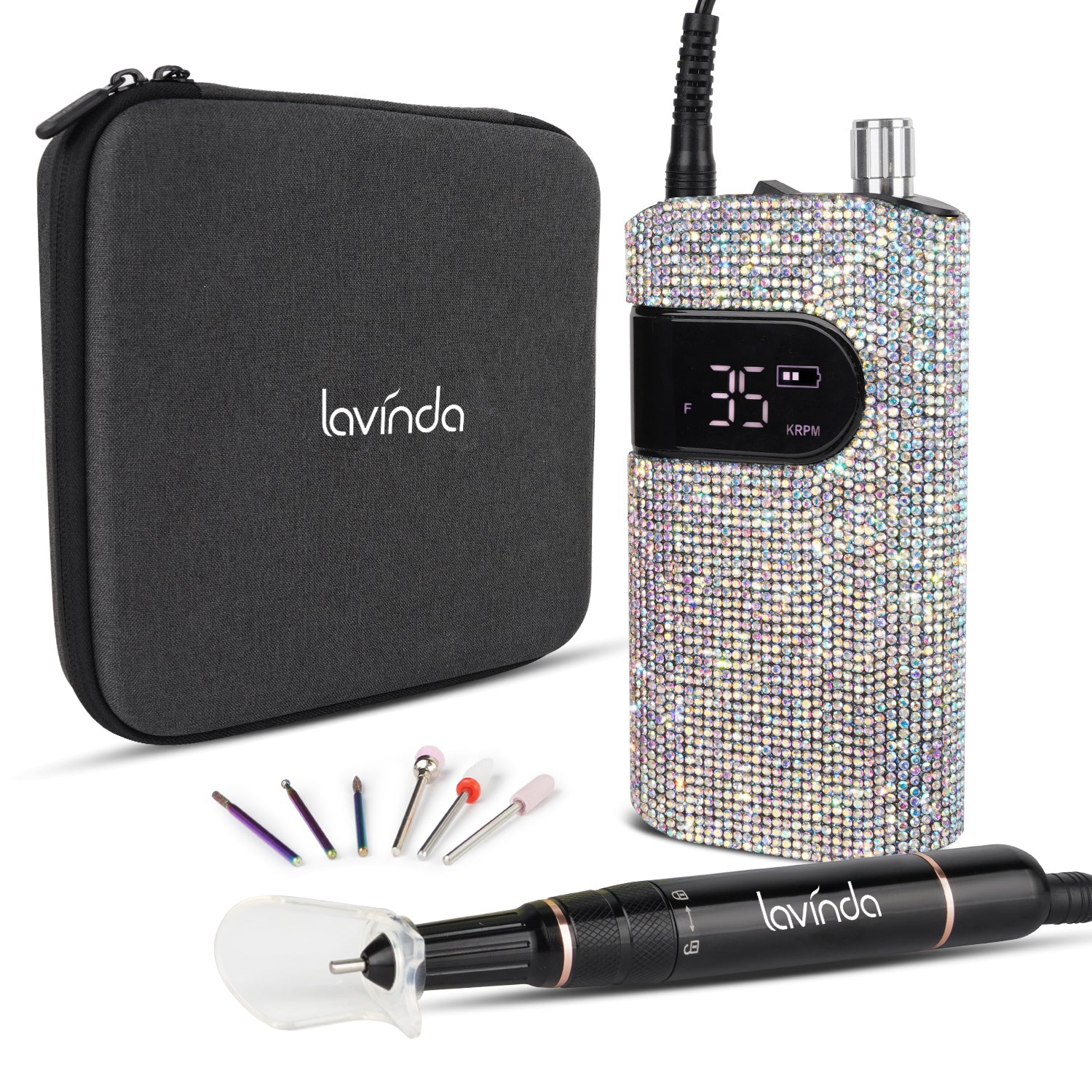 Wand Bling Nail Drill - Crystal Diamond - 35,000 RPM Rechargeable