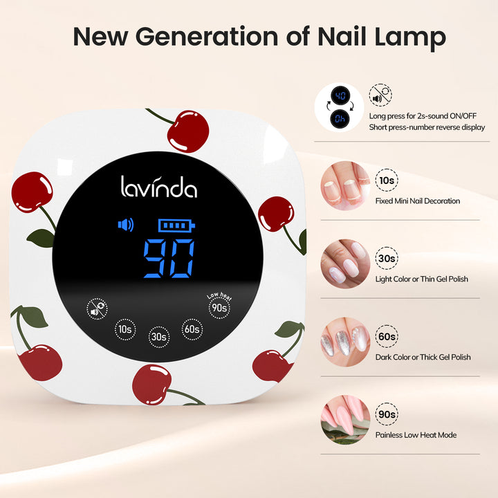 Crown 54W Rechargeable UV/LED Nail Lamp – Cherry Print