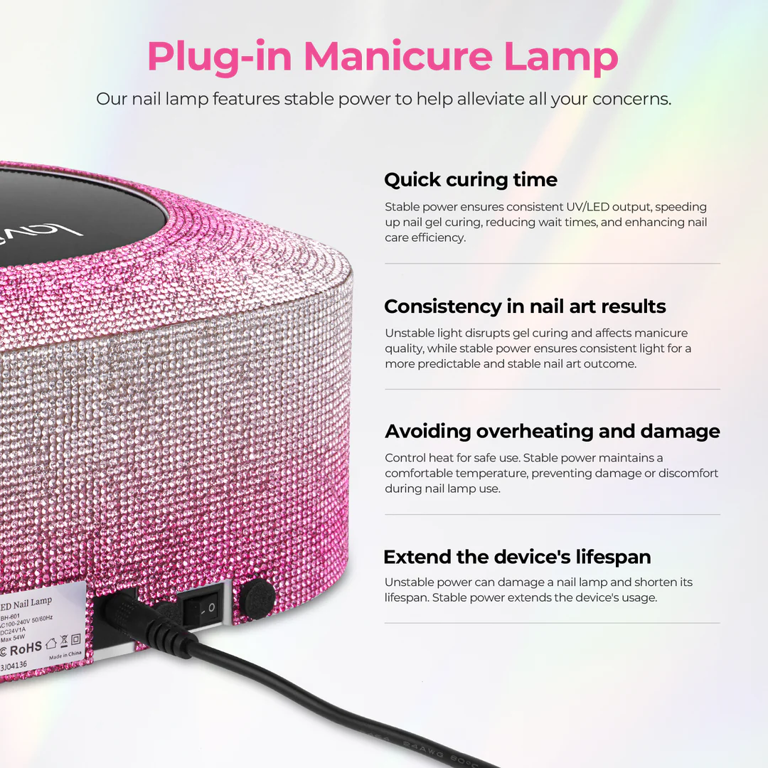 Crown Nail Lamp - Gradient Pink - 54W Plug-in UV/LED