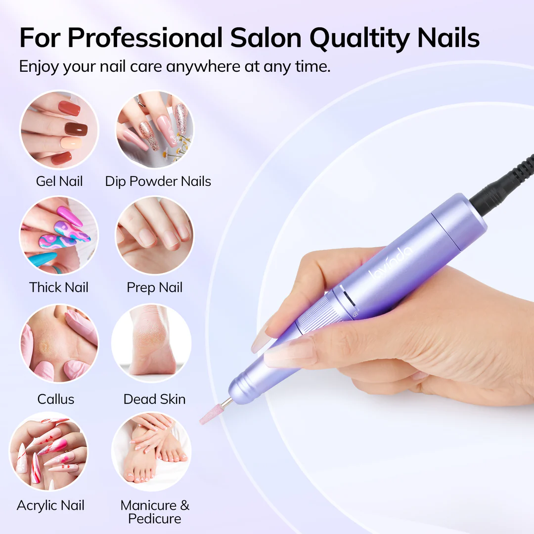 Wand™ Ease Nail Drill - Metallic Purple - 35,000 RPM Rechargeable