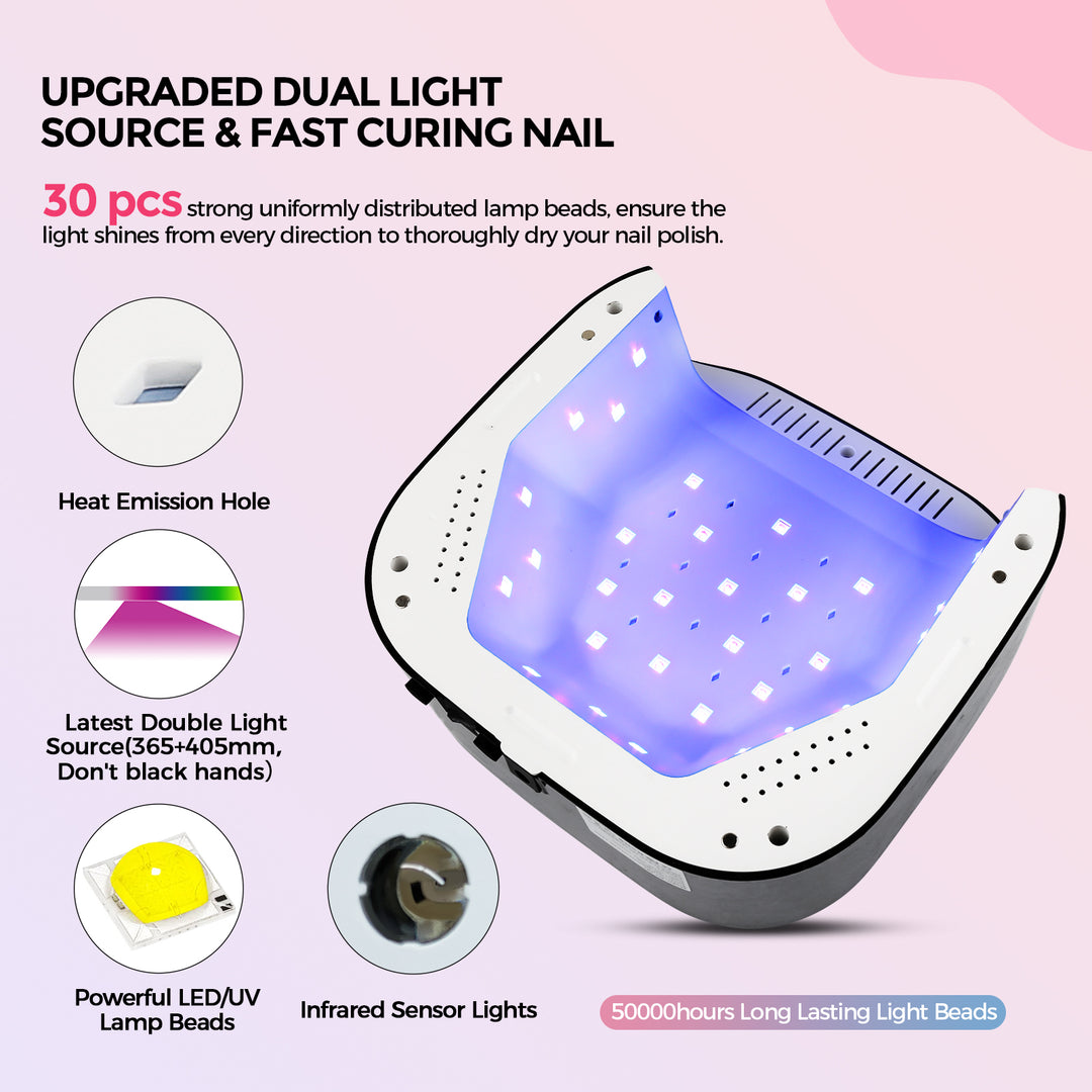 Black 54W Plug in UV LED Nail Lamp for Gel Polish