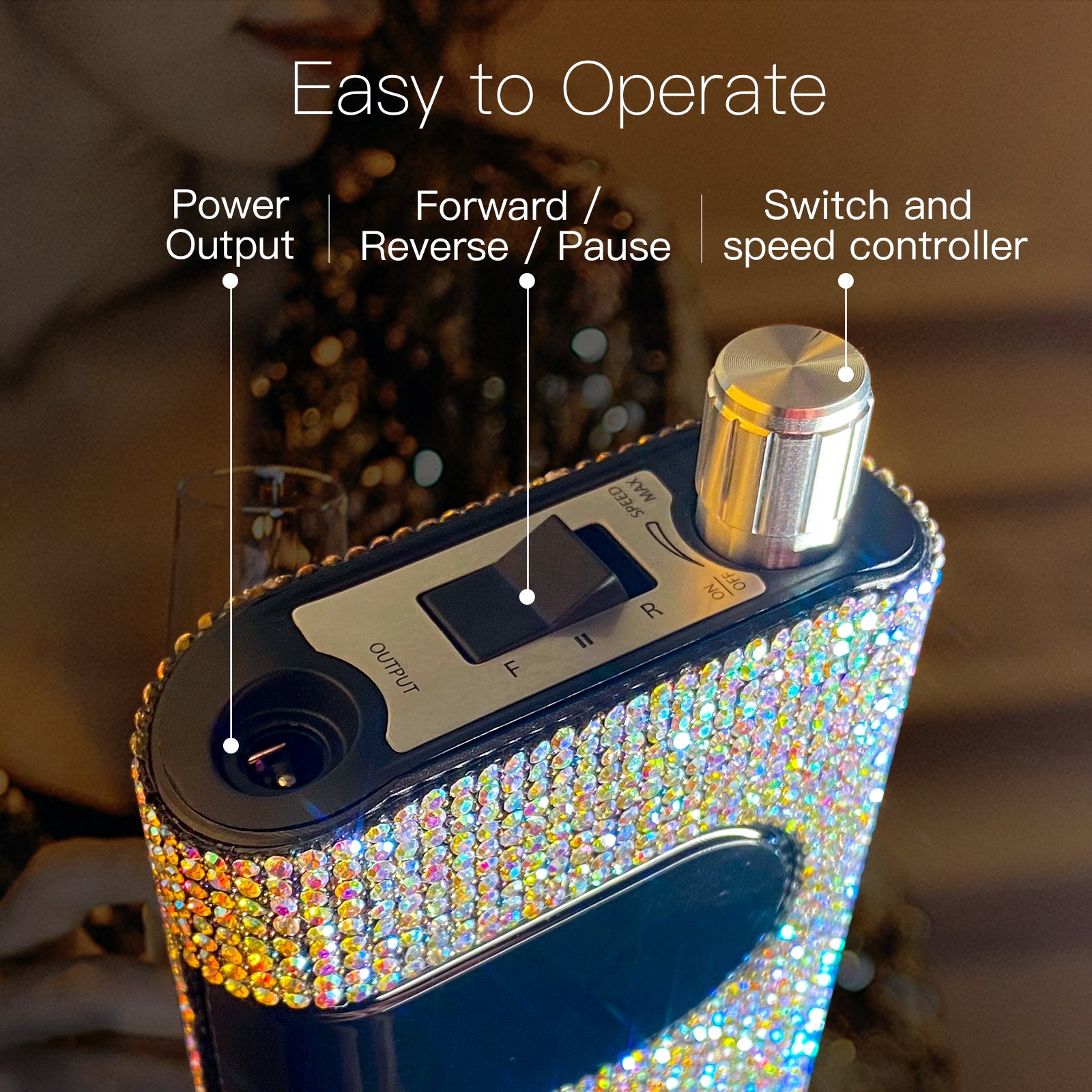 Wand Bling Nail Drill - Crystal Diamond - 35,000 RPM Rechargeable