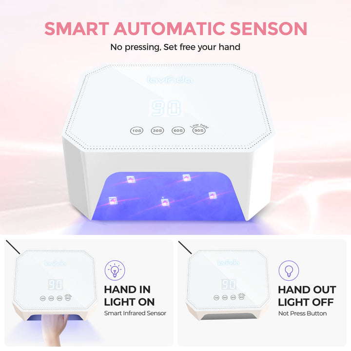 White 54W UV LED Nail Lamp with Large Touch Display