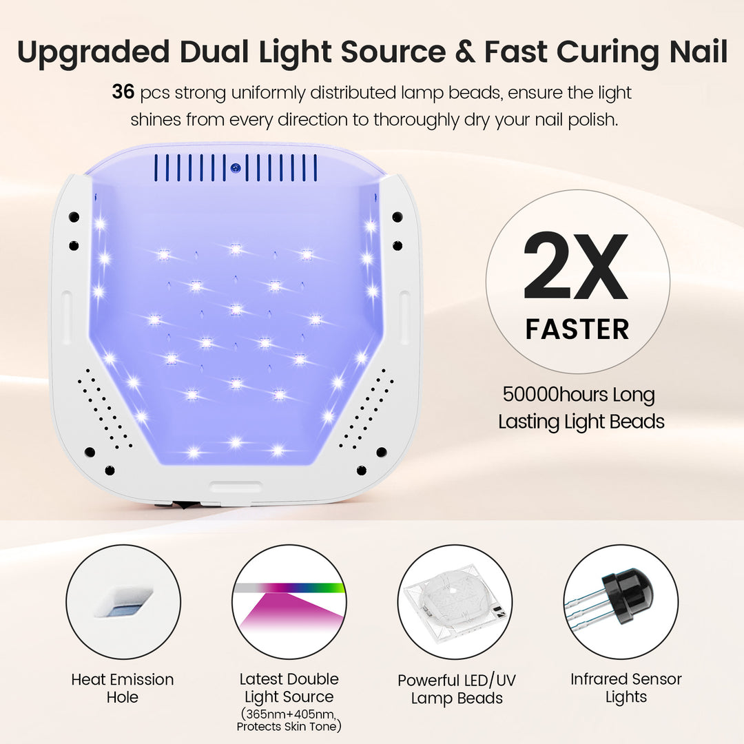 Crown 54W Rechargeable UV/LED Nail Lamp – Cherry Print