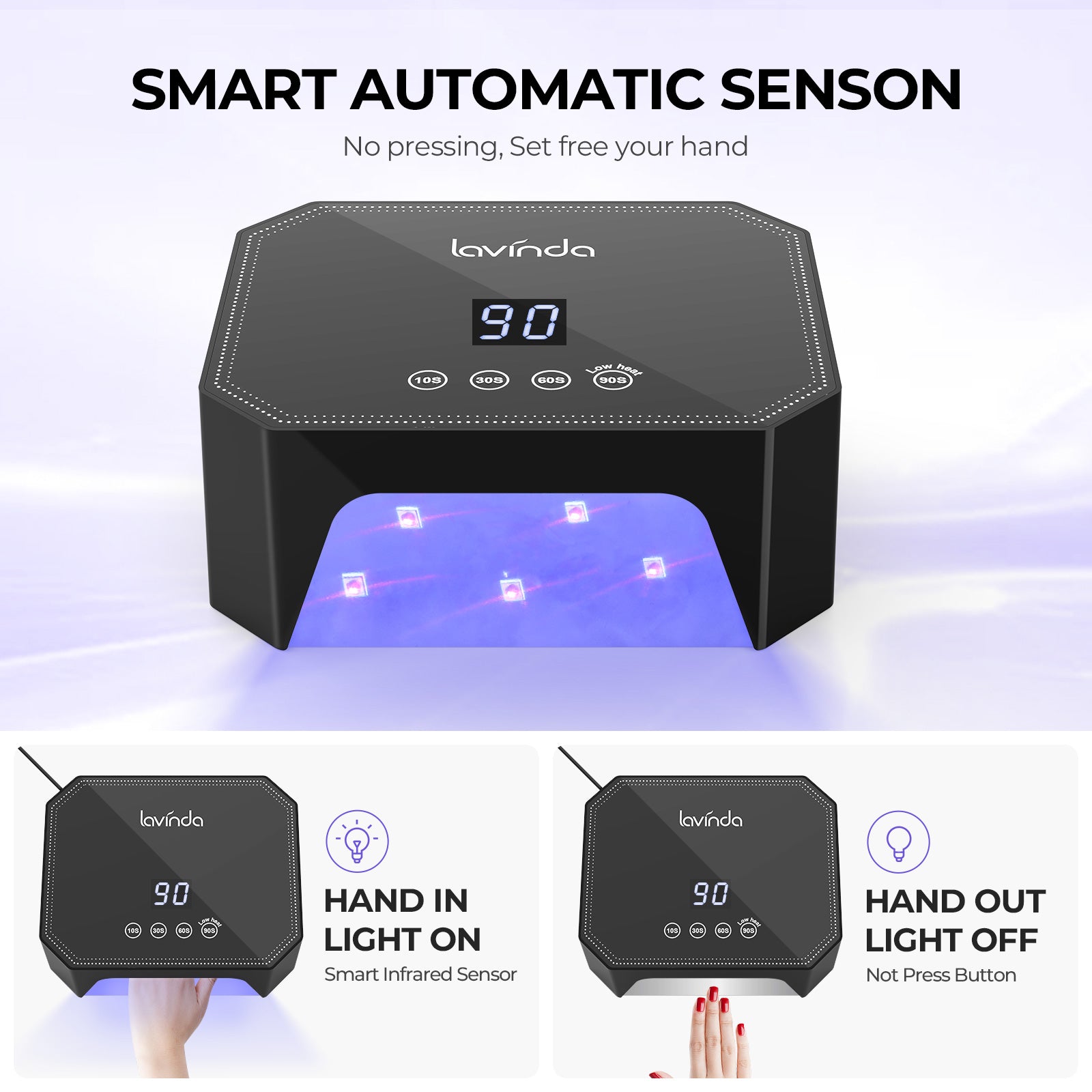 Lumina Nail Lamp - Black - Plug-in UV/LED