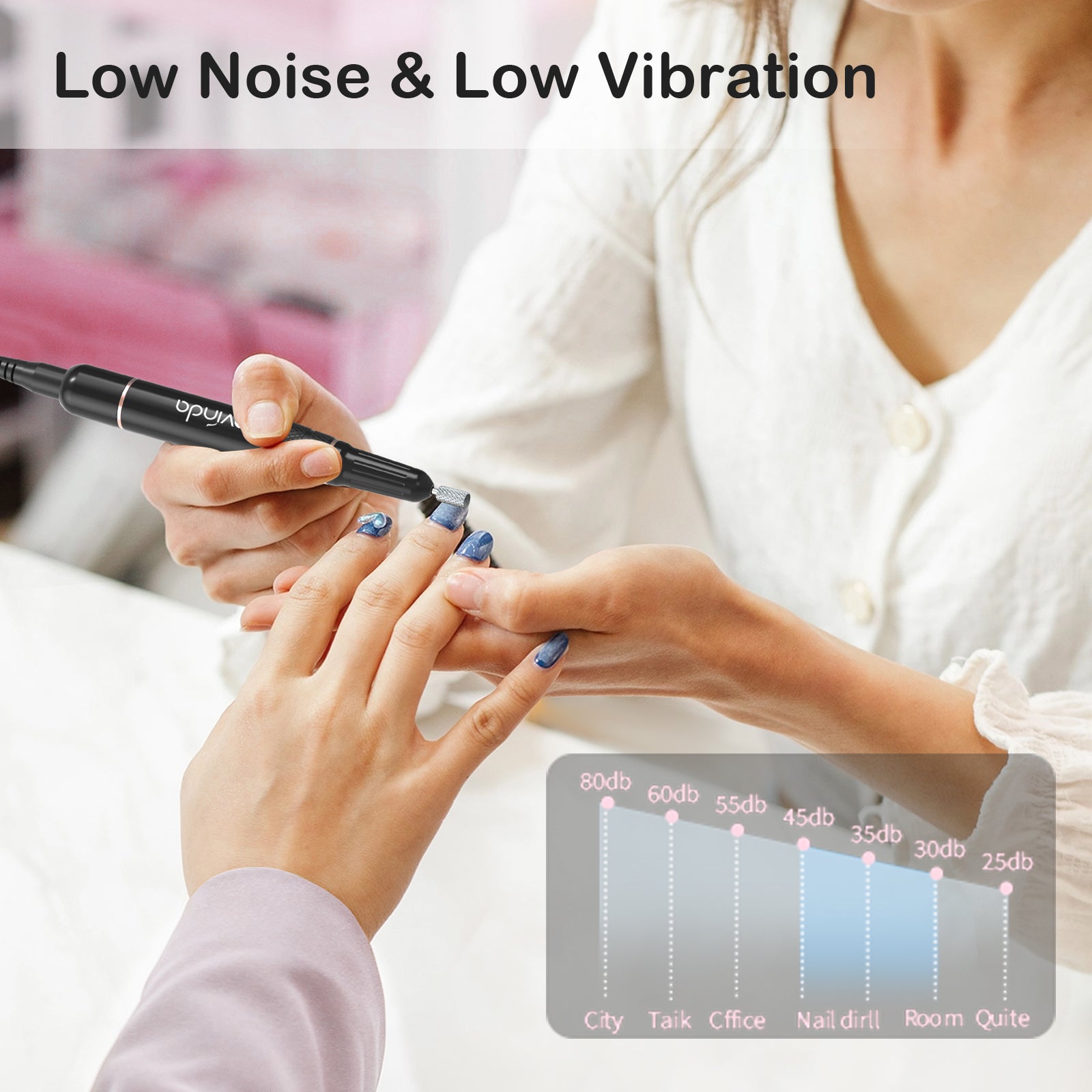 Wand Nail Drill - Pink Diamond - 35,000 RPM Rechargeable