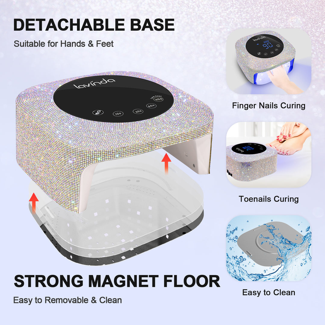 Crown Bling Nail Lamp - Crystal Diamond - 54W Rechargeable UV/LED