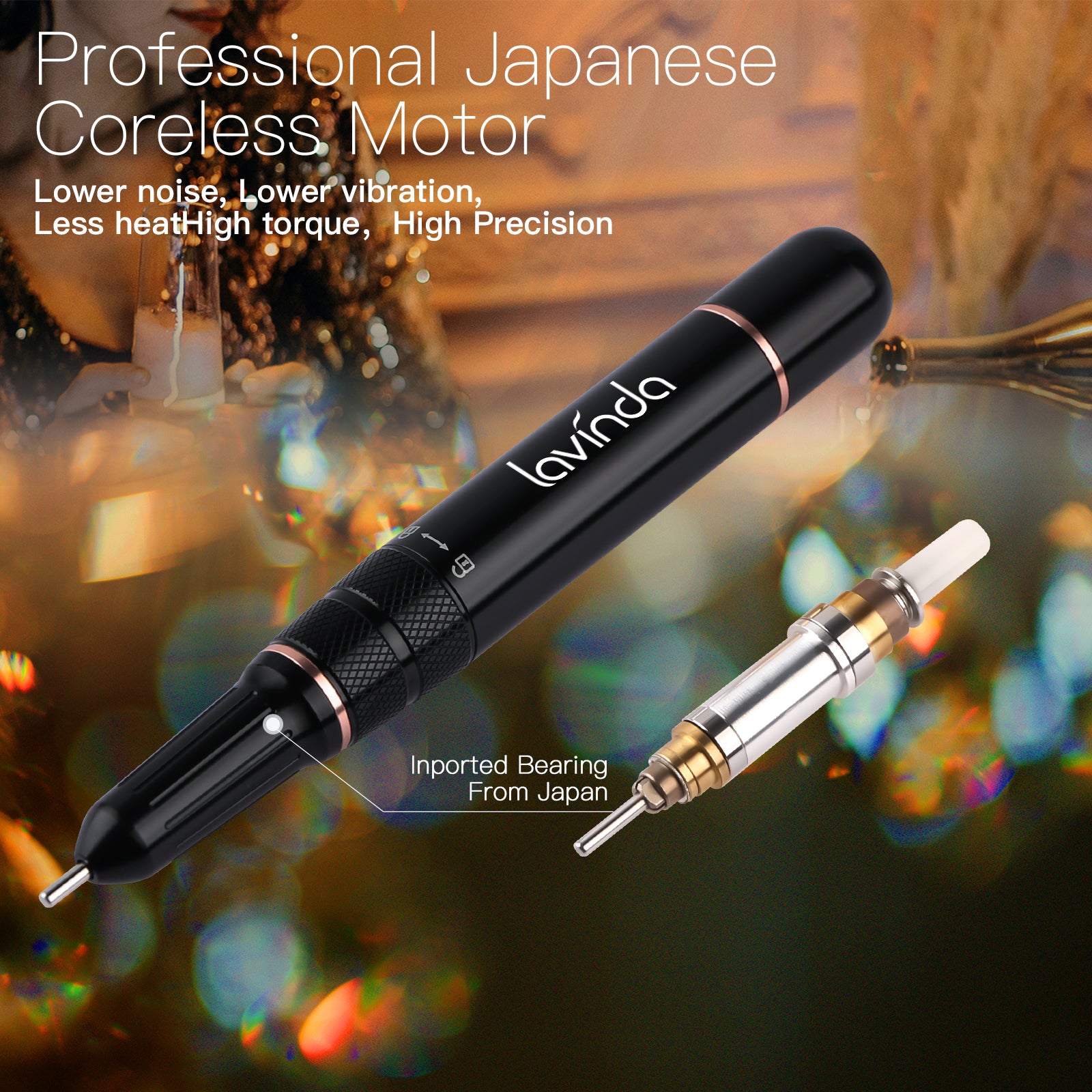 Wand Bling Nail Drill - Crystal Diamond - 35,000 RPM Rechargeable