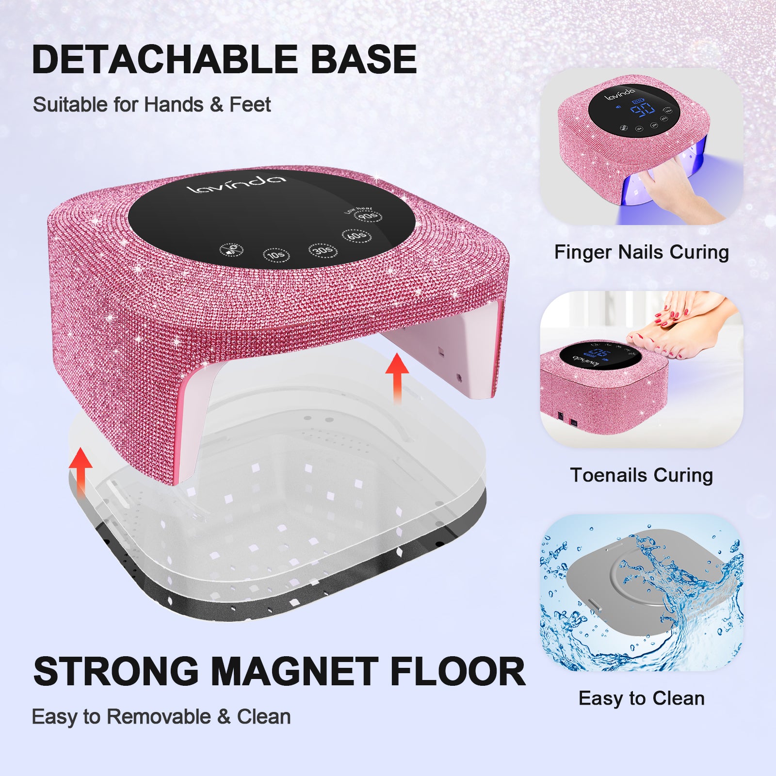 Crown Nail Lamp - Pink Diamond - 54W Rechargeable UV/LED