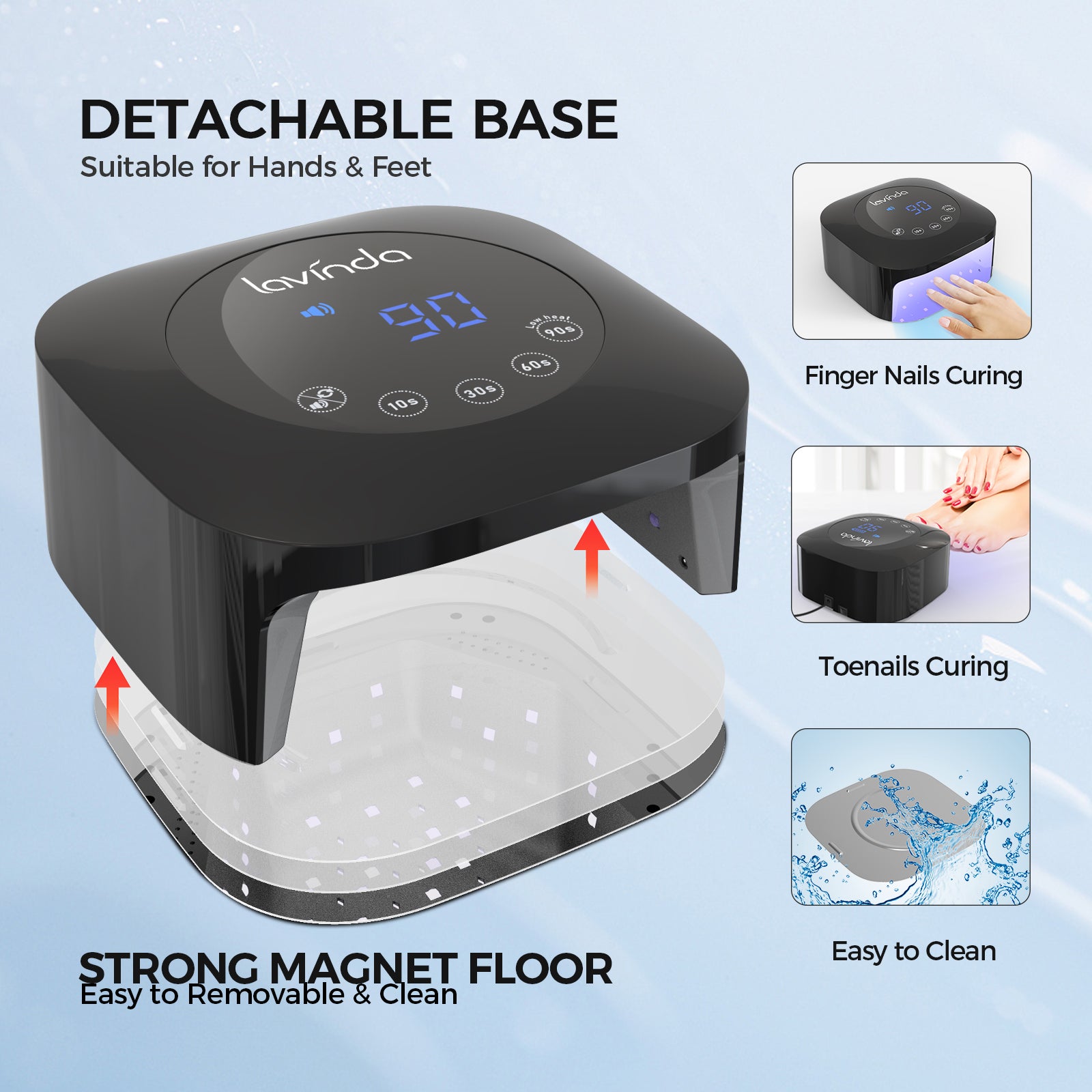 Crown Nail Lamp - Black - 54W Rechargeable UV/LED