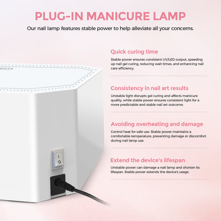 White 54W UV LED Nail Lamp with Large Touch Display