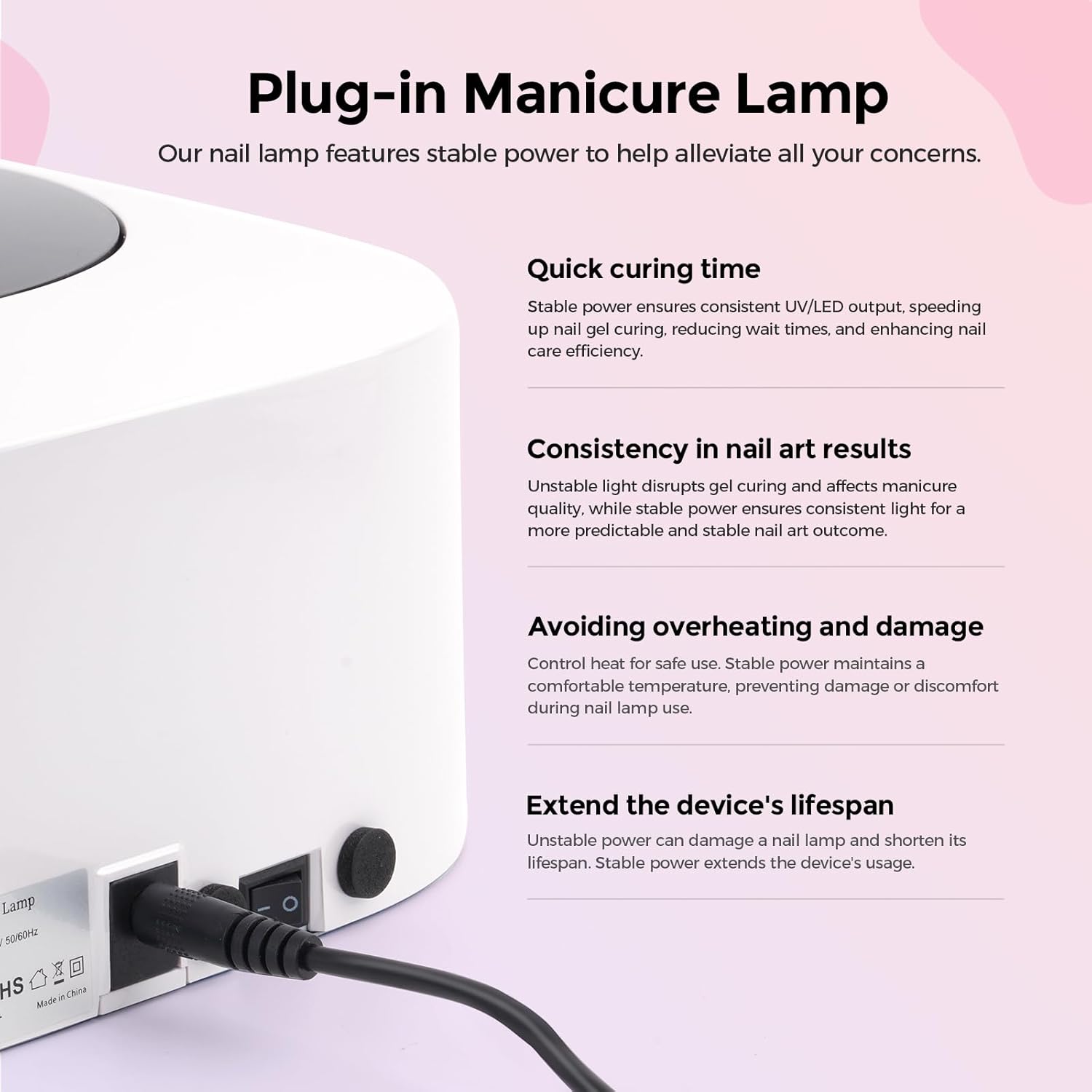 Crown Nail Lamp - White - 54W Plug-in UV/LED