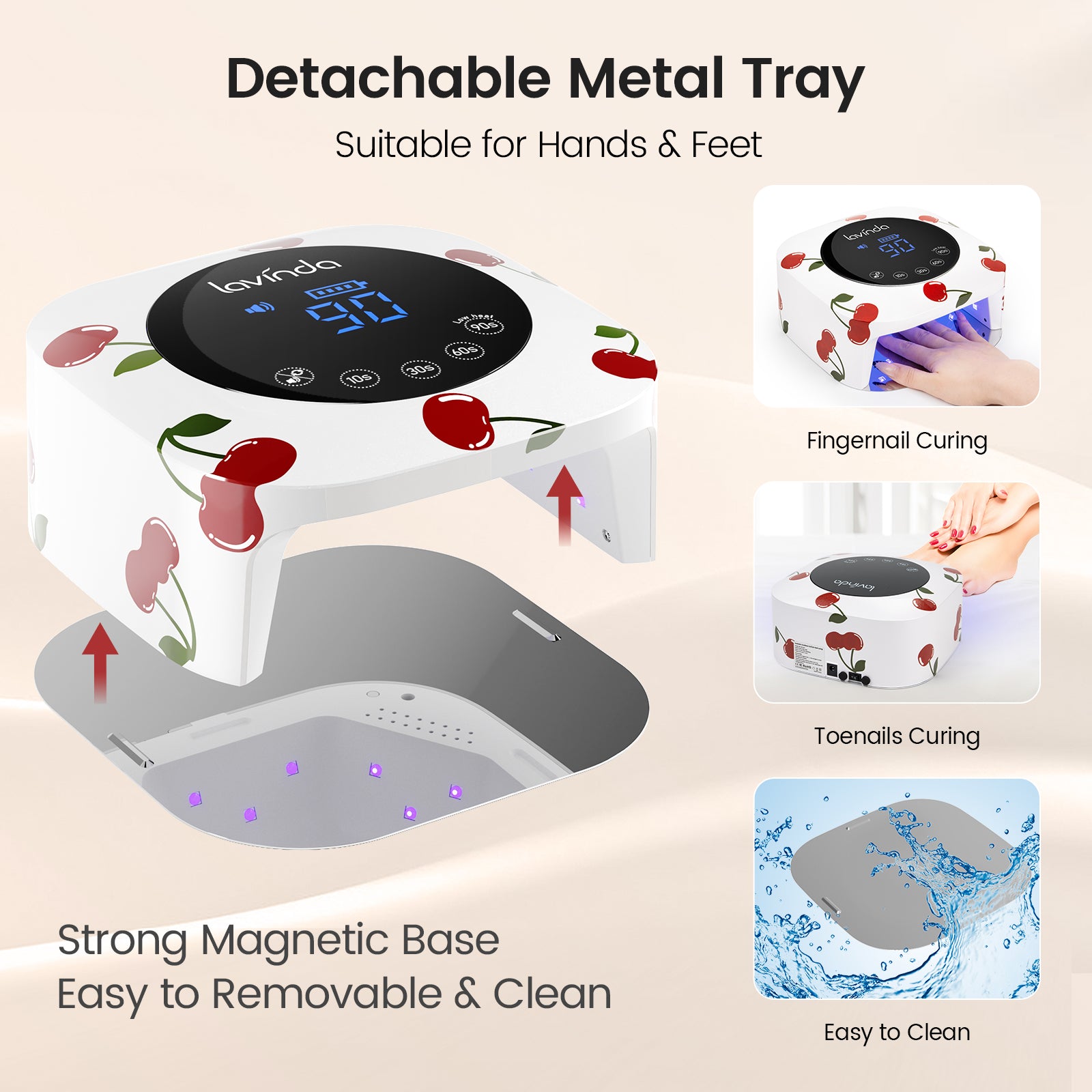 Crown Nail Lamp & Wand Nail Drill Bundle - Cherry Print