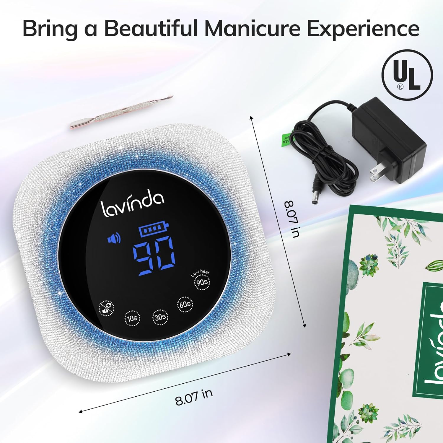 Crown Bling Nail Lamp - Gradient Blue - 54W Rechargeable UV/LED