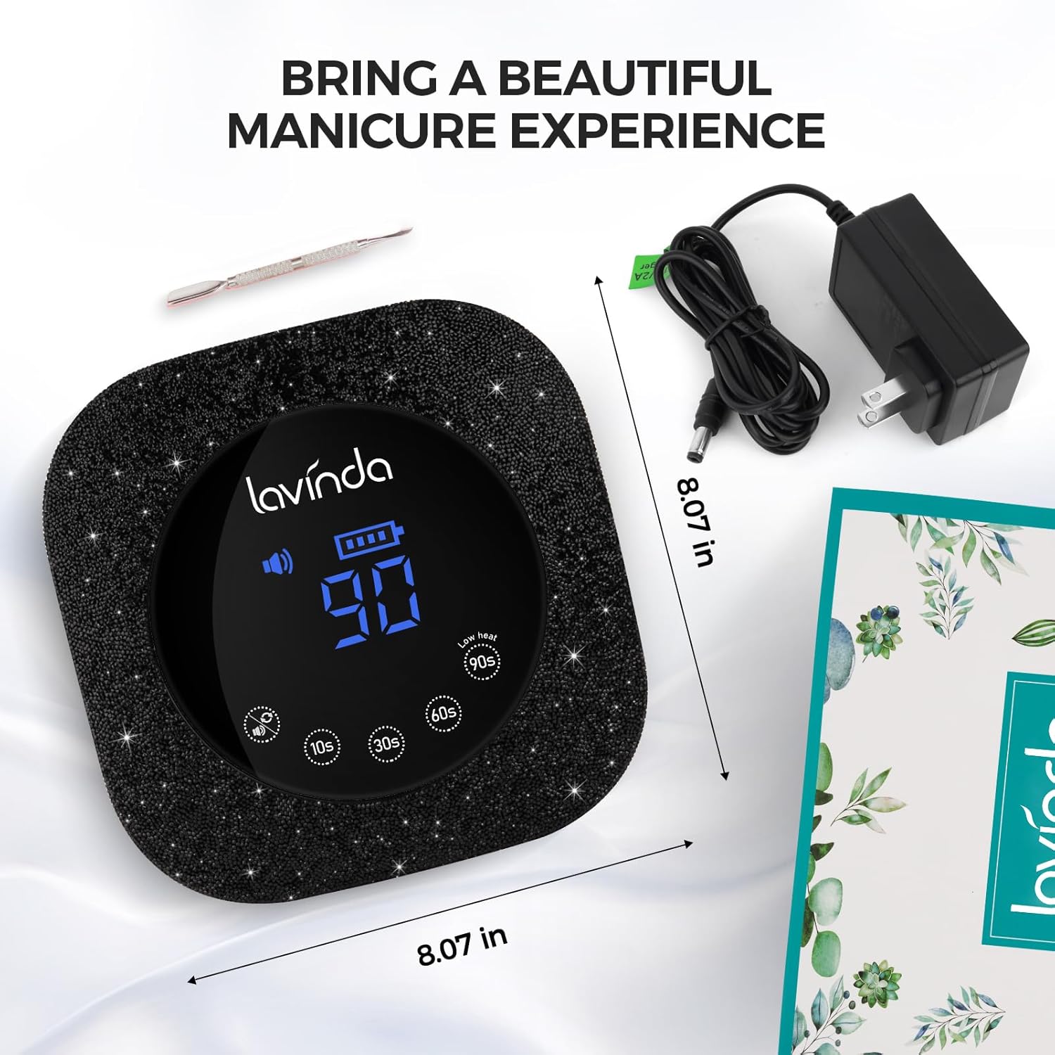 Crown Nail Lamp - Black Diamond - 54W Rechargeable UV/LED