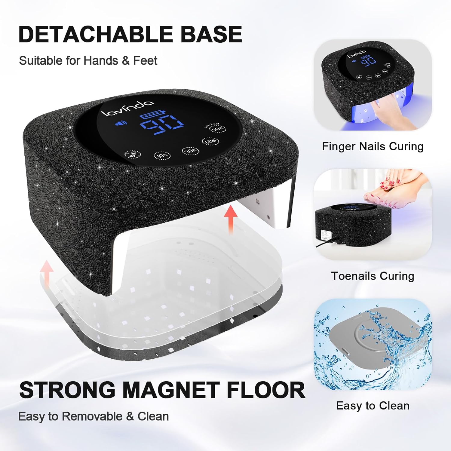 Crown Nail Lamp - Black Diamond - 54W Rechargeable UV/LED