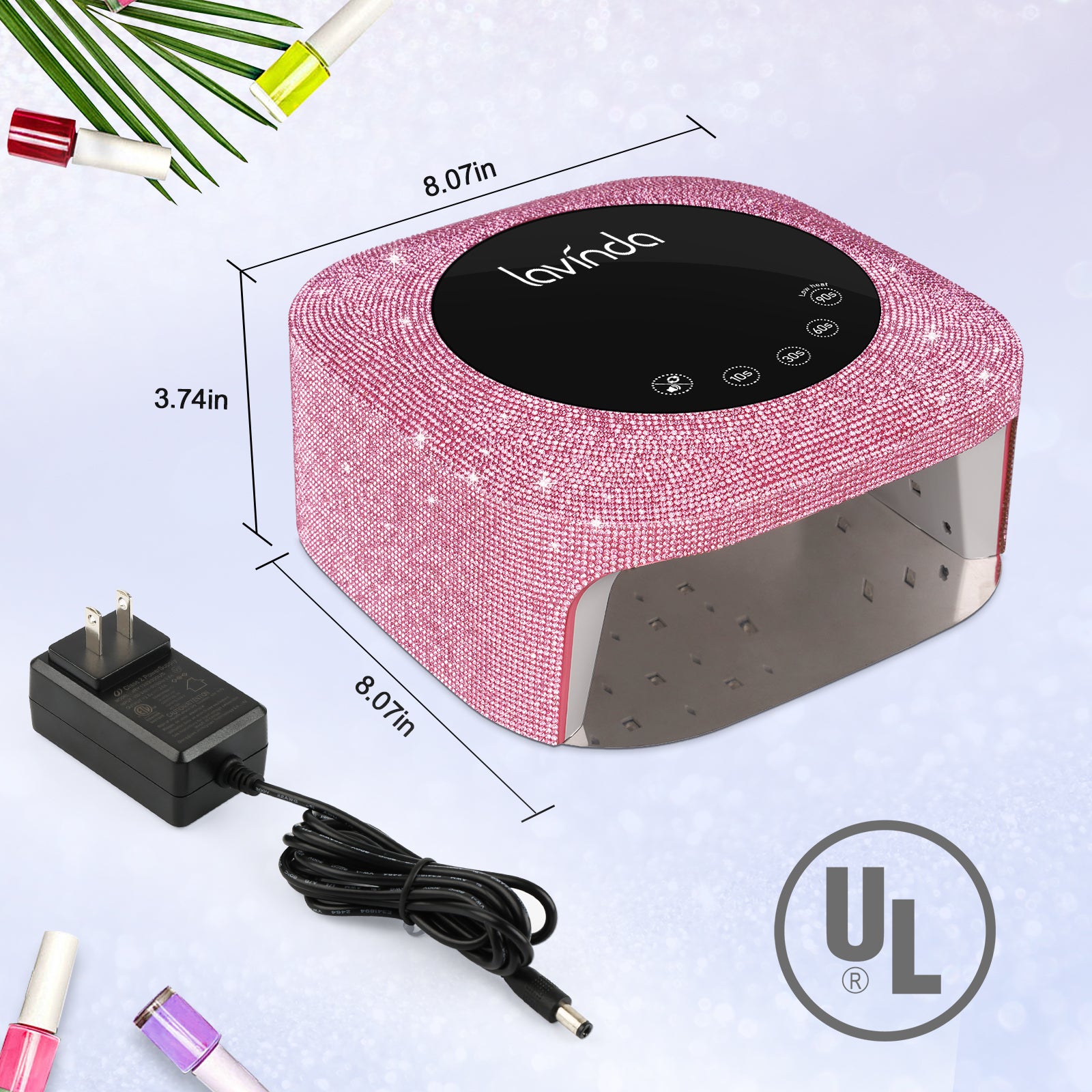 Crown Nail Lamp - Pink Diamond - 54W Rechargeable UV/LED