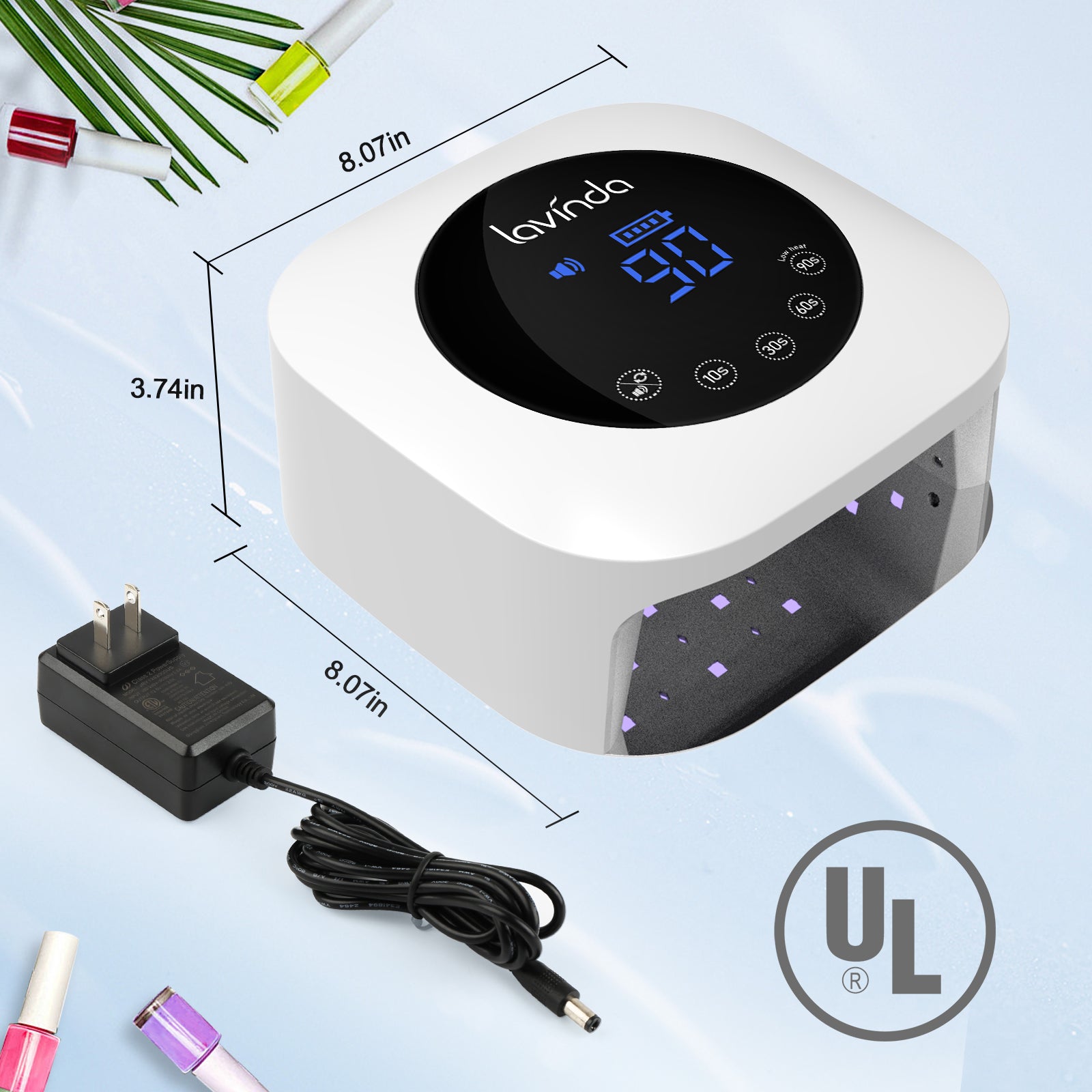 Crown Nail Lamp - White - 54W Rechargeable UV/LED