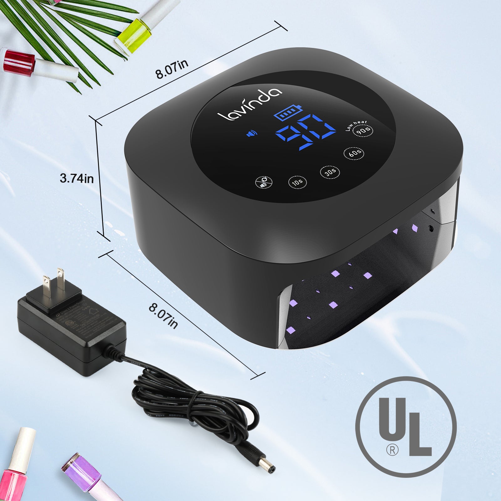 Crown Nail Lamp - Black - 54W Rechargeable UV/LED