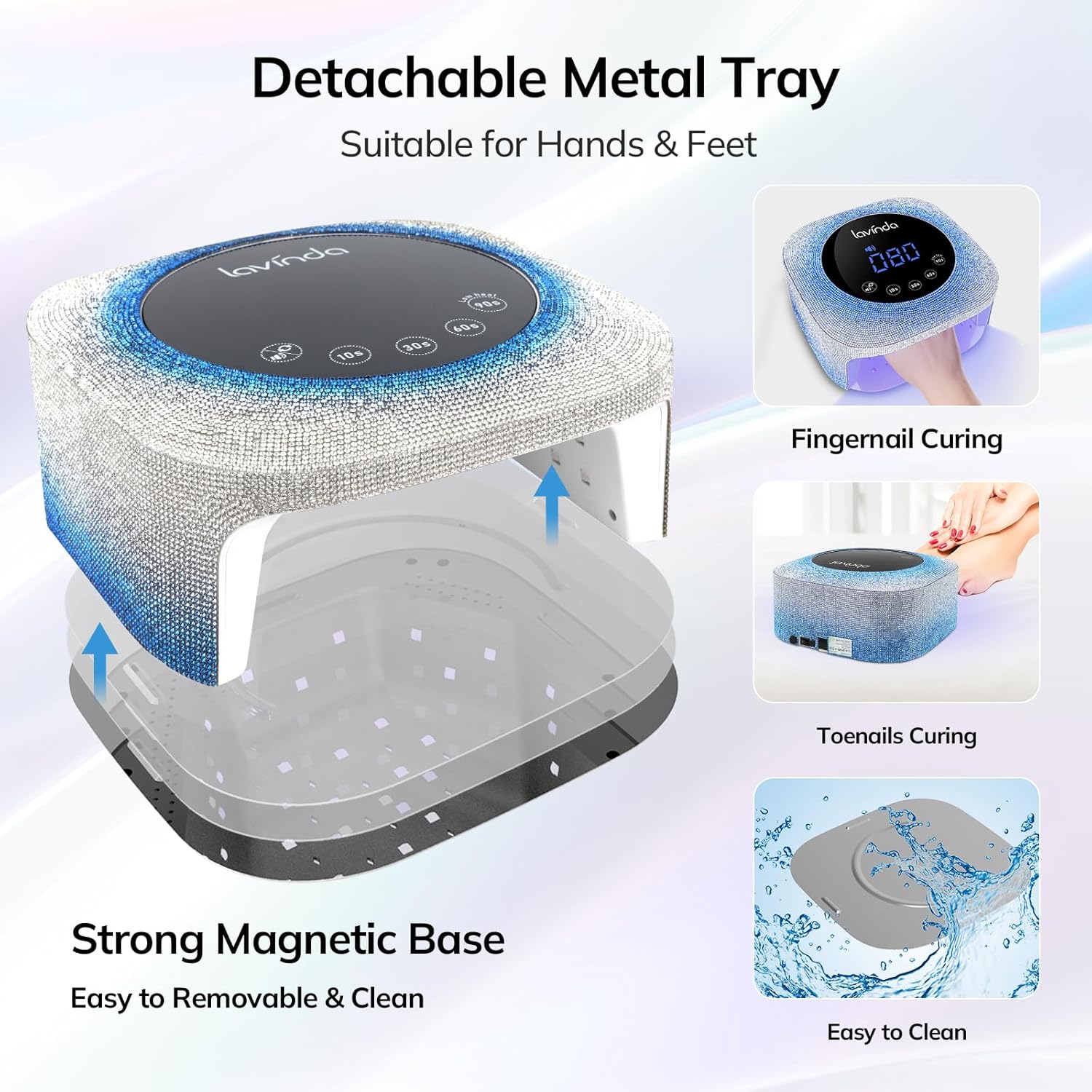 Crown Bling Nail Lamp - Gradient Blue - 54W Rechargeable UV/LED