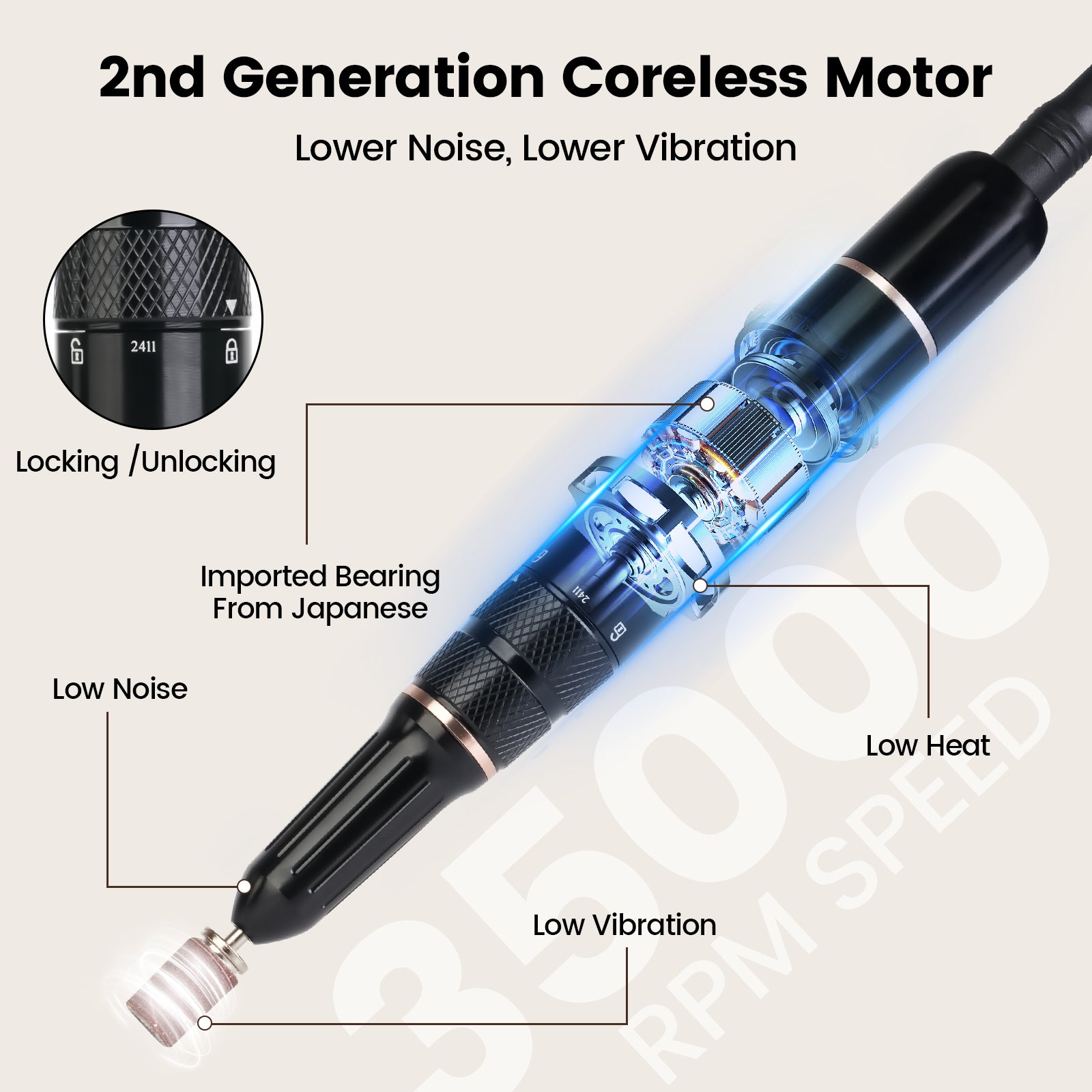 Crown Nail Lamp & Wand Nail Drill Bundle – Zebra Print