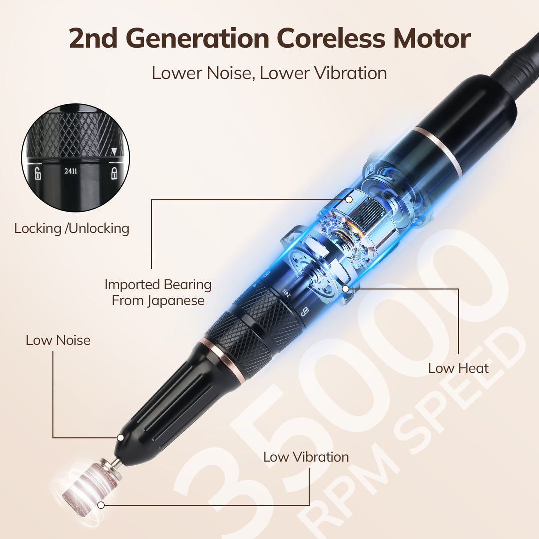 Portable 35000RPM Electric Portable Nail Drill  Leopard Design