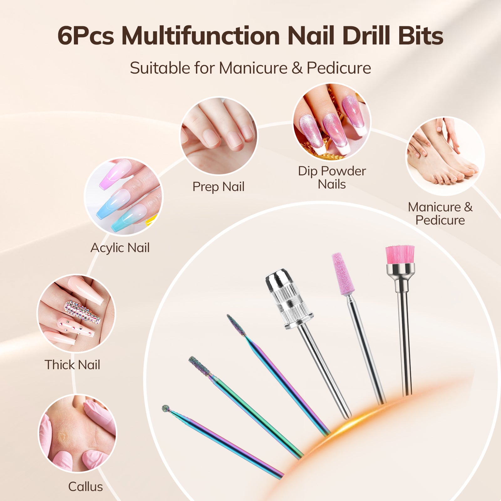 Crown Nail Lamp & Wand Nail Drill Bundle - Leopard Print