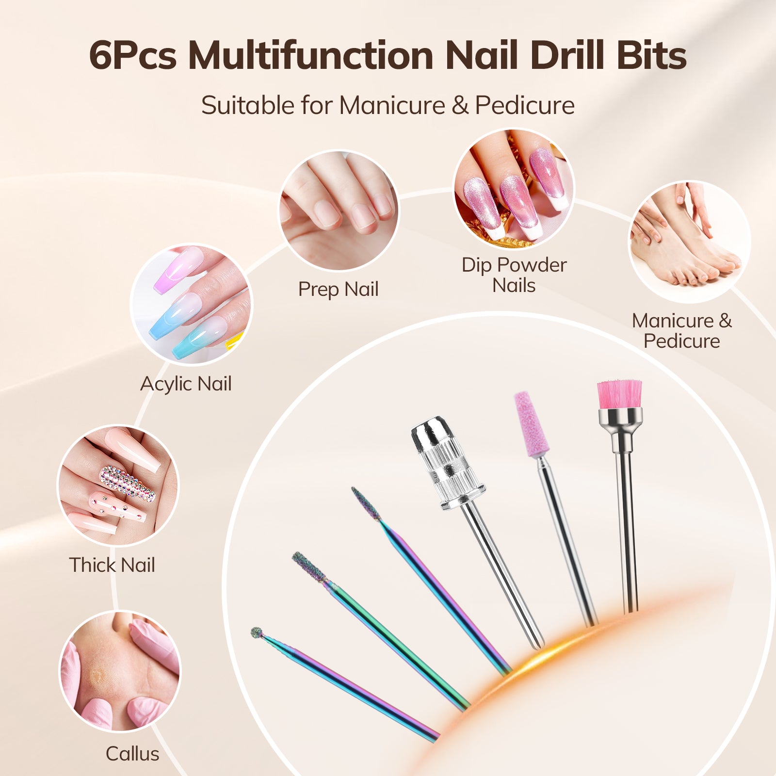 Crown Nail Lamp & Wand Nail Drill Bundle - Cherry Print