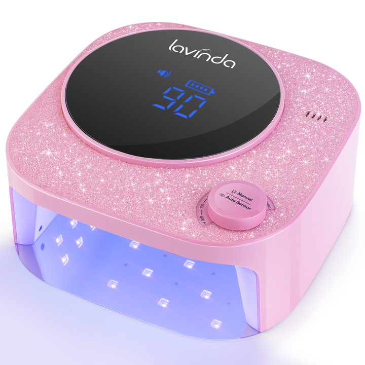 Crown V2 Bling 54W Rechargeable UV/LED Nail Lamp – Pink