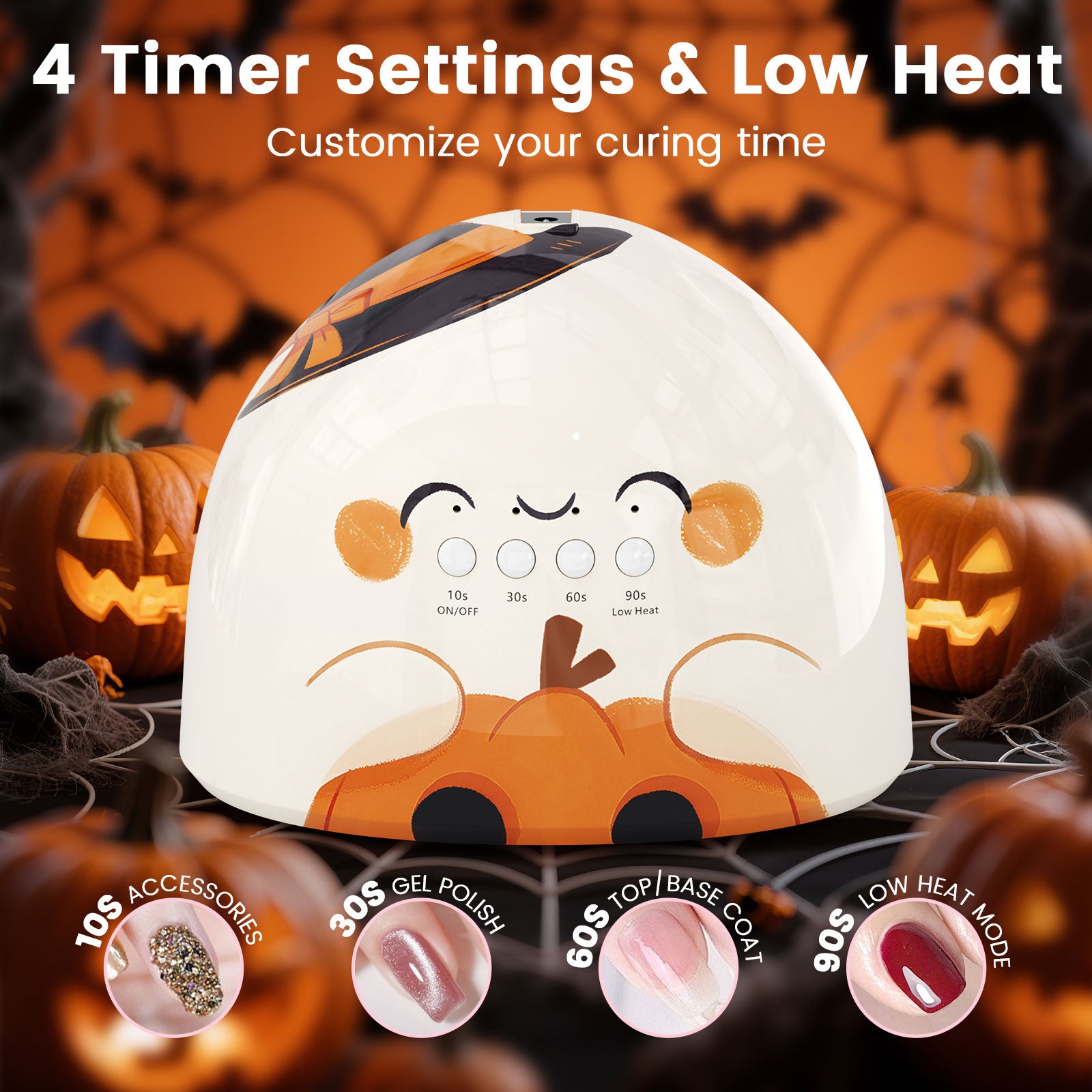 Glow Lite Nail Lamp - Halloween Orange - 48W Plug-in UV/LED