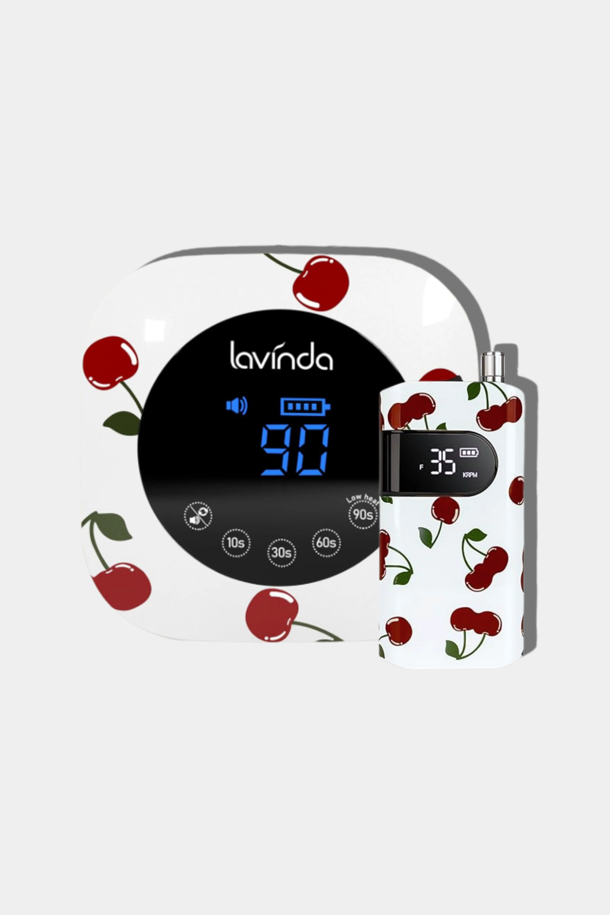 Crown Nail Lamp & Wand Nail Drill Bundle - Cherry Print