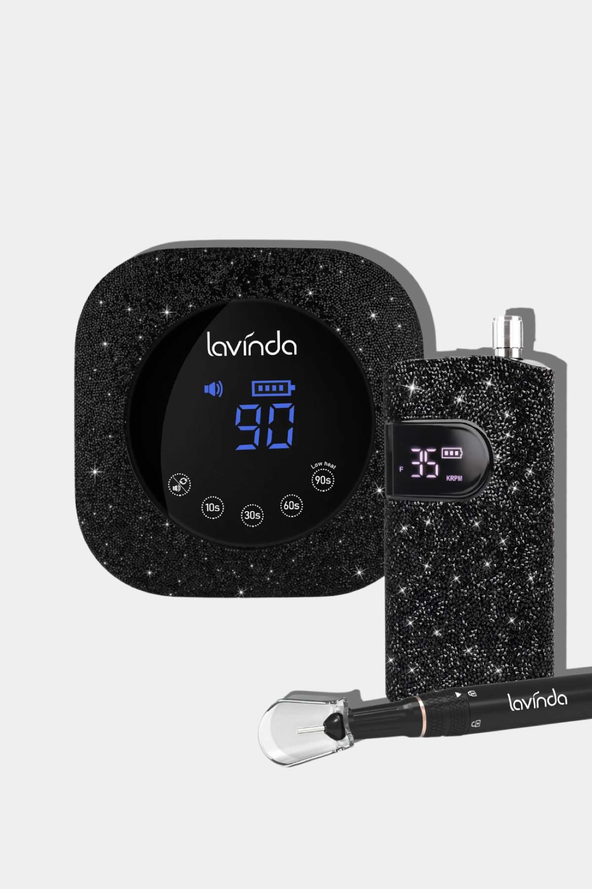 Crown Nail Lamp & Wand Nail Drill Bundle – Black Diamond