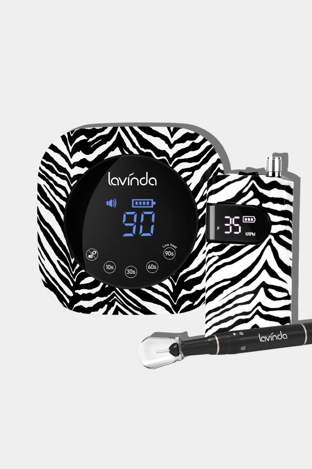 Crown Nail Lamp & Wand Nail Drill Bundle – Zebra Print