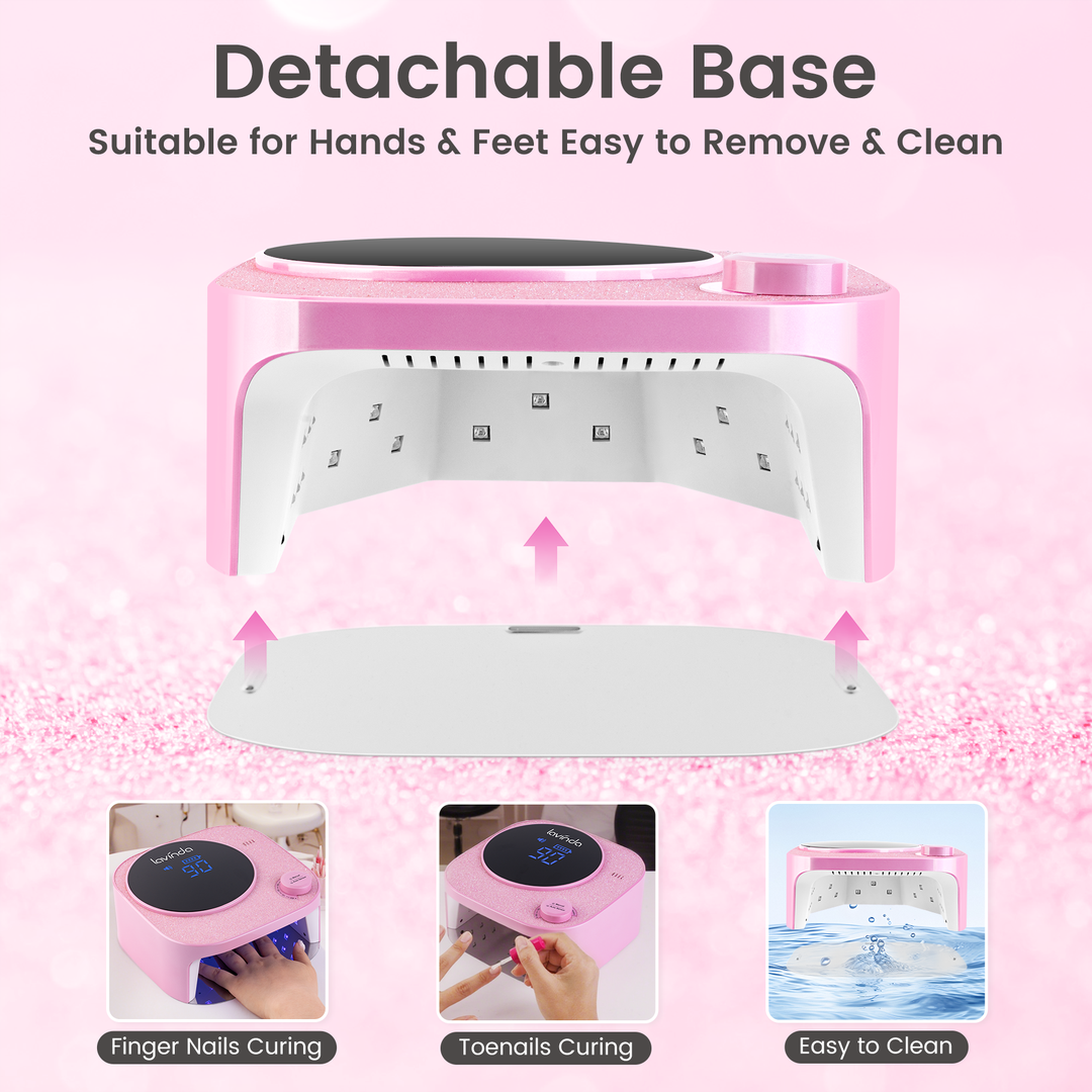 Crown V2 Bling 54W Rechargeable UV/LED Nail Lamp – Pink