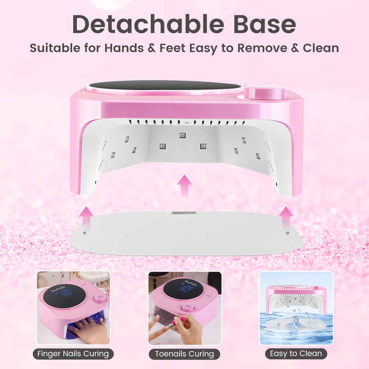 Crown V2 Bling 54W Rechargeable UV/LED Nail Lamp – Pink