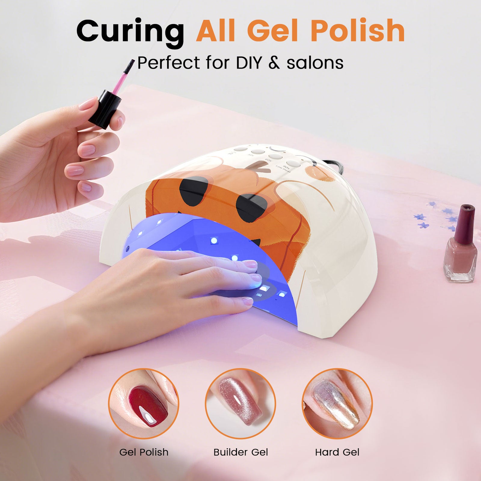 Glow Lite Nail Lamp - Halloween Orange - 48W Plug-in UV/LED