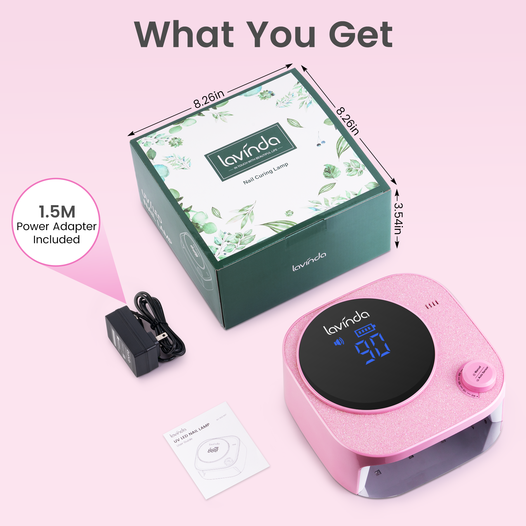 Crown V2 Bling Nail Lamp - Pink - 54W Rechargeable UV/LED