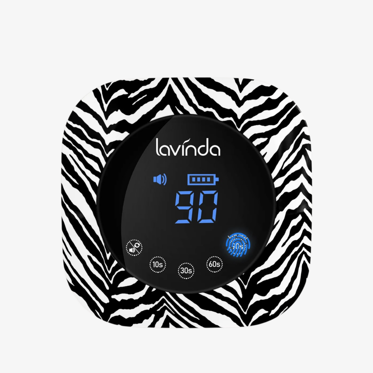 Lavinda Crown Nail Lamp - Zebra Print - 54W Rechargeable UV/LED