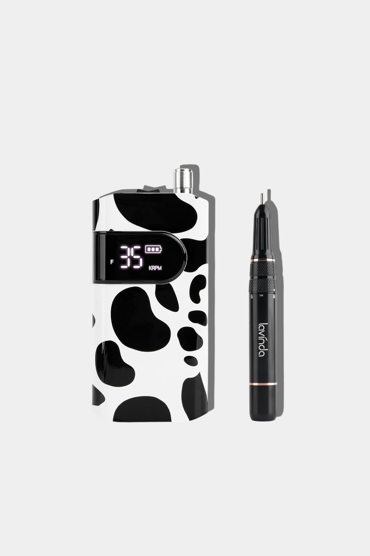Crown Nail Lamp & Wand Nail Drill Bundle - Cow Print