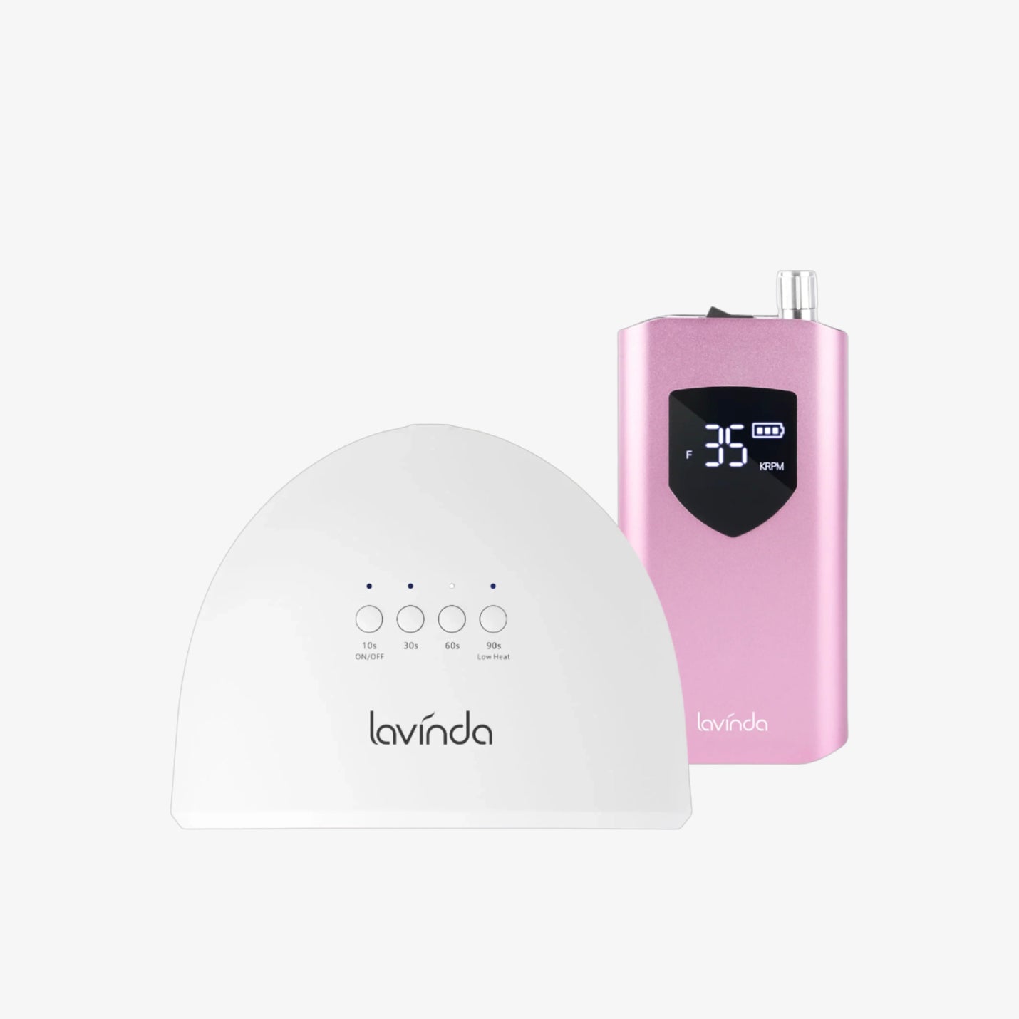 Glow™ Lite & Wand™ Ease Nail Drill Bundle – Matte White + Metallic Pink