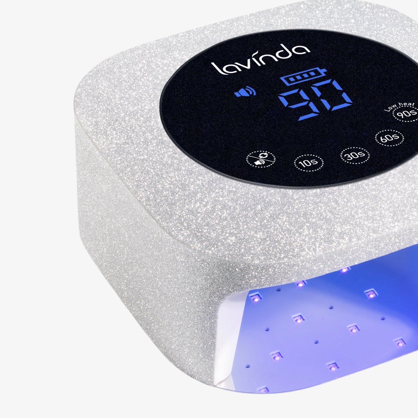 Lavinda Crown Bling Nail Lamp - Frosted Silver Glitter - 54W