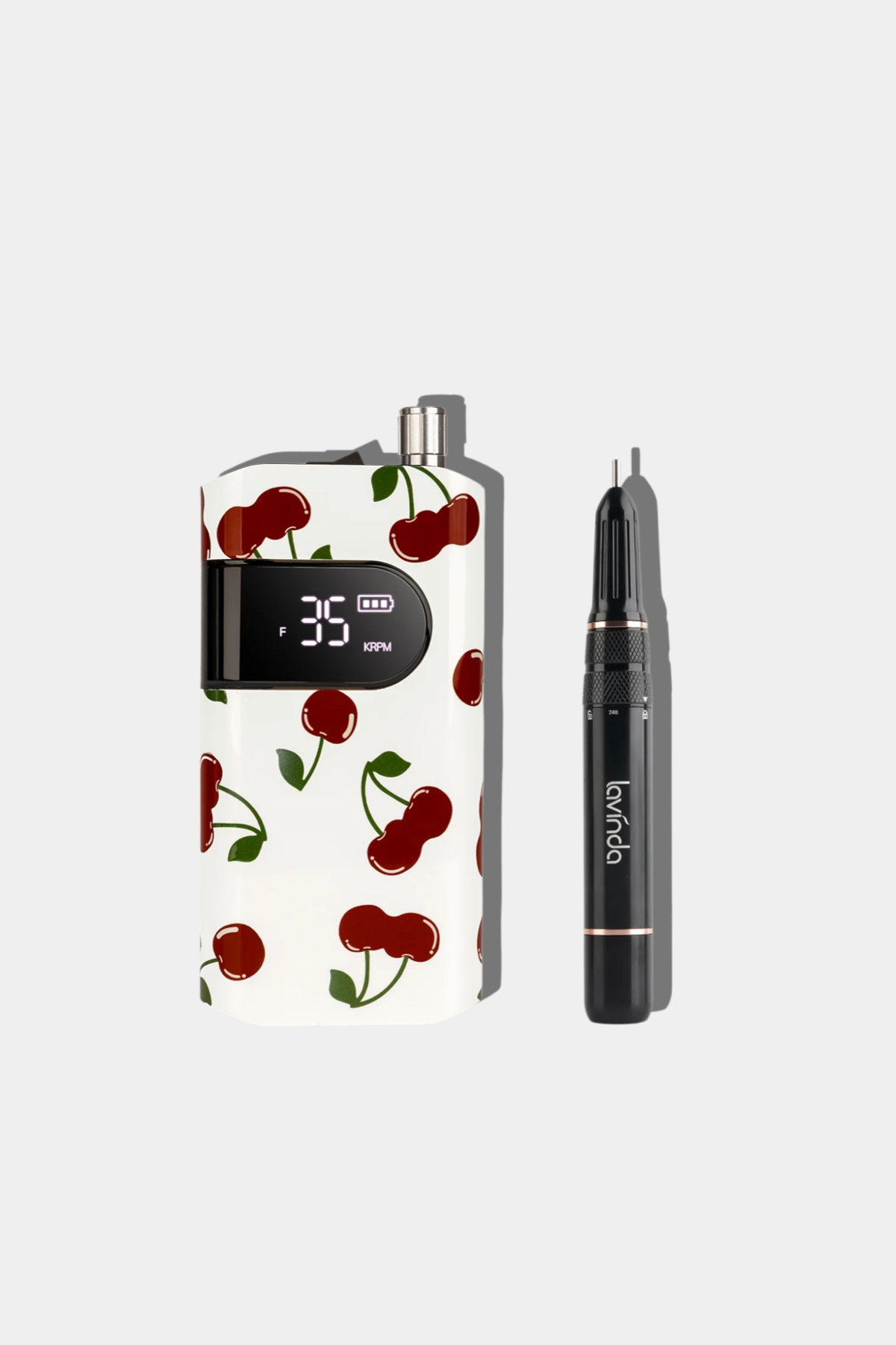 Crown Nail Lamp & Wand Nail Drill Bundle - Cherry Print