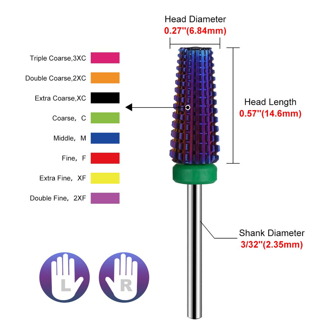 ★ 5 in 1 Multi-function Tapered Shape Straight Cut Nail Drill Bit