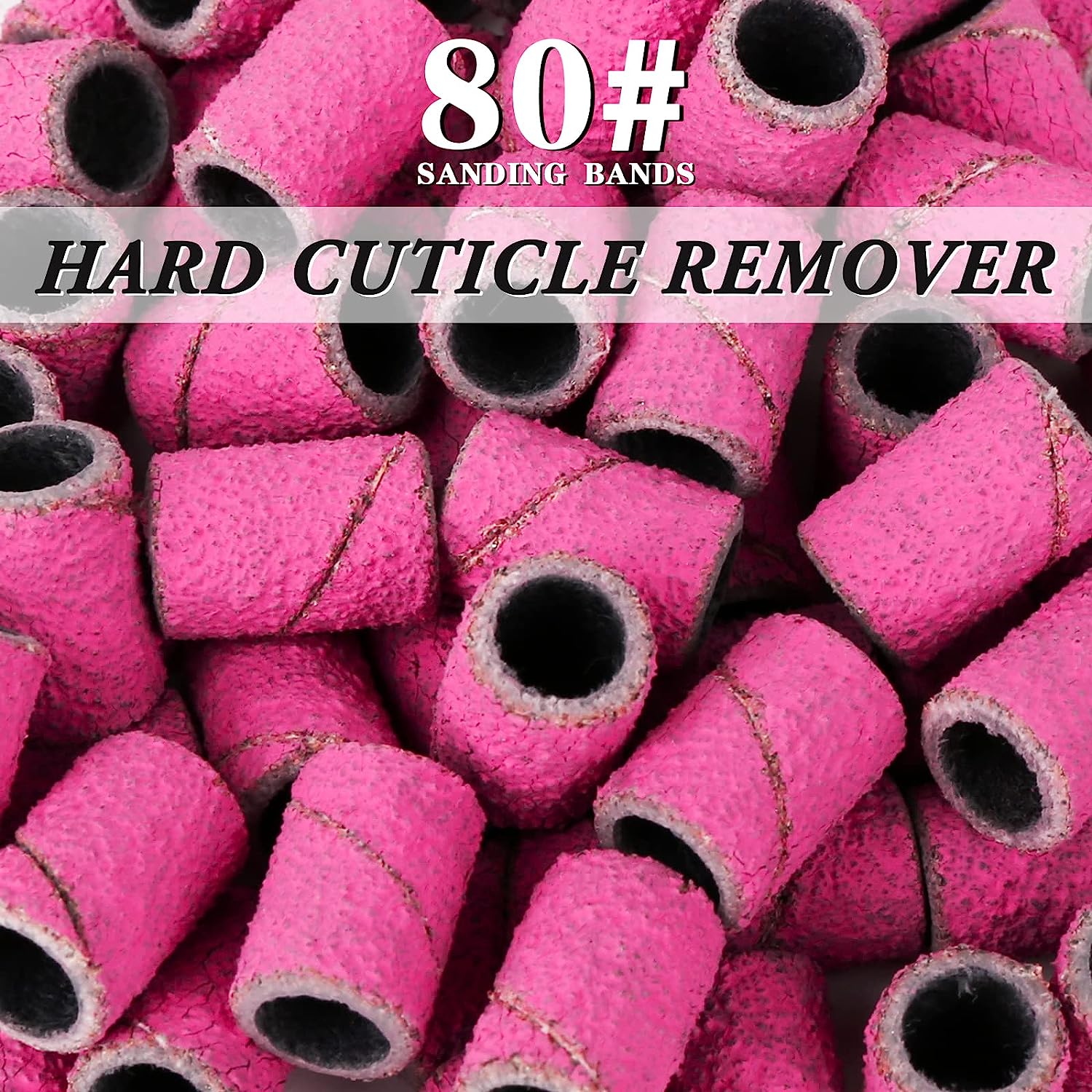 Lavinda 300pc Multi-Grit Sanding Bands - Pink/Purple/White - 80